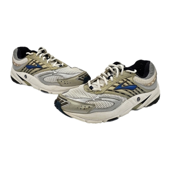 Brooks Other - Brooks Mens Running Shoes Sneaker Lace Up Cream Gray Blue Size 8.5